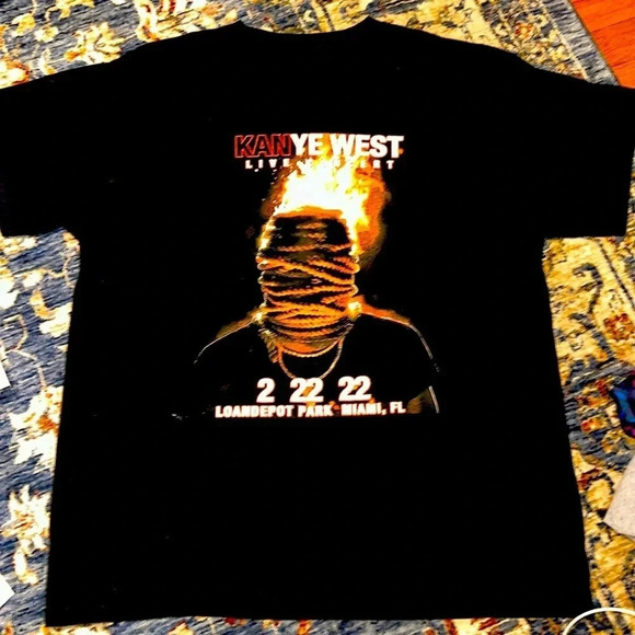 2022 KANYE WEST MERCH LIVE CONCERT black short sleeve t-shirt Miami FL - Picture 3 of 8
